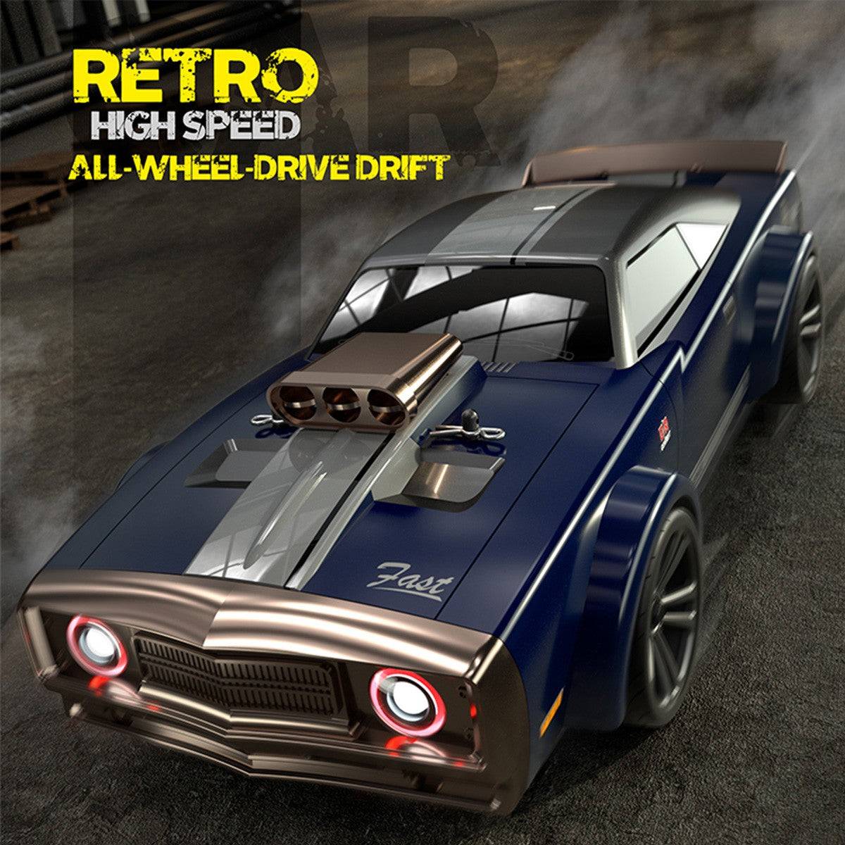 High-performance 16303 Electric RC Drift Car with LED lights, designed for all-wheel-drive drifting and high-speed racing on different terrains.