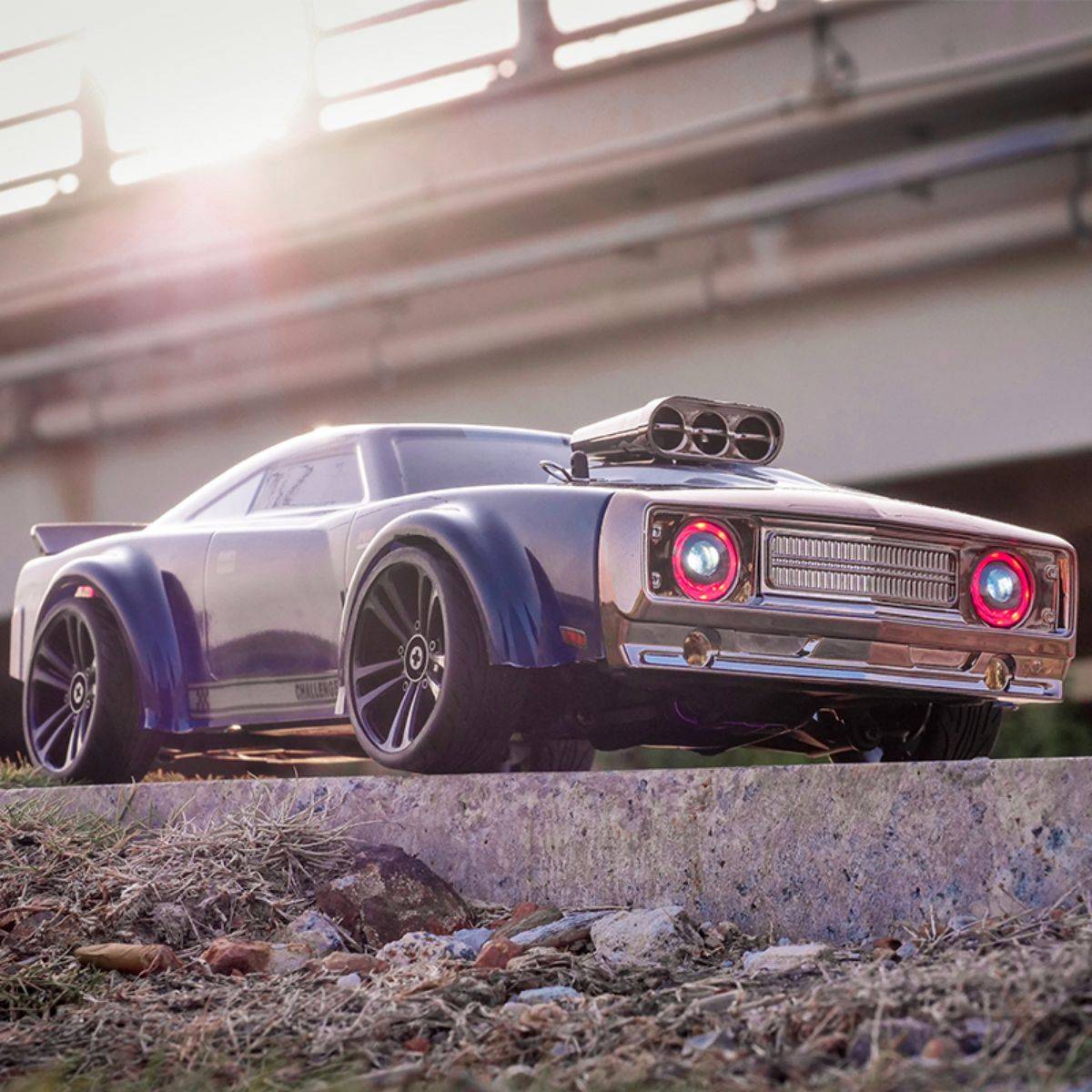 Outdoor racing scene with the 16303 Electric High Speed 4WD RC Drift Car, demonstrating its rugged build and high-performance capabilities.