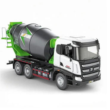 Huina 1719 1:50 Alloy Mixer Truck Static Model with realistic detailing and durable alloy build, ideal for collectors or kids' construction play.