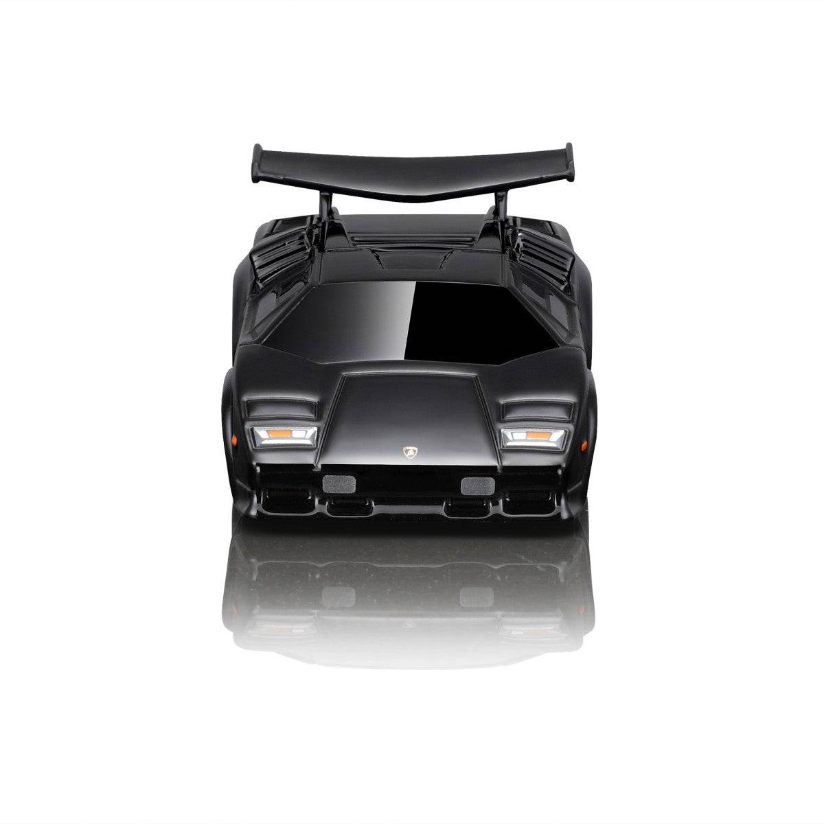 Front view of the Maisto Muscle Machines Lamborghini Countach diecast model, highlighting its sleek headlights and aerodynamic bumper.