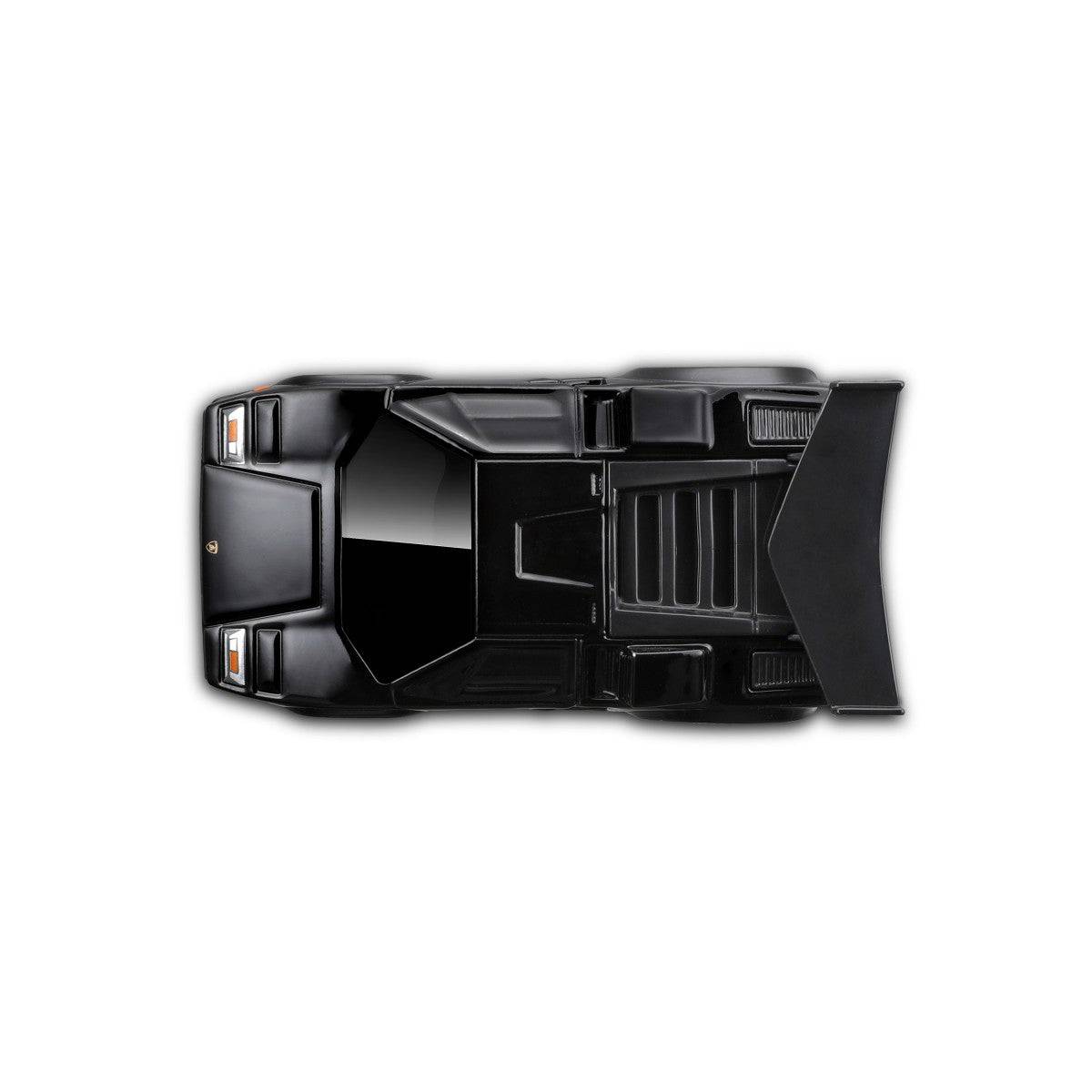 Top-down view of the Maisto Muscle Machines Lamborghini Countach diecast model, showcasing its roofline and aerodynamic design.
