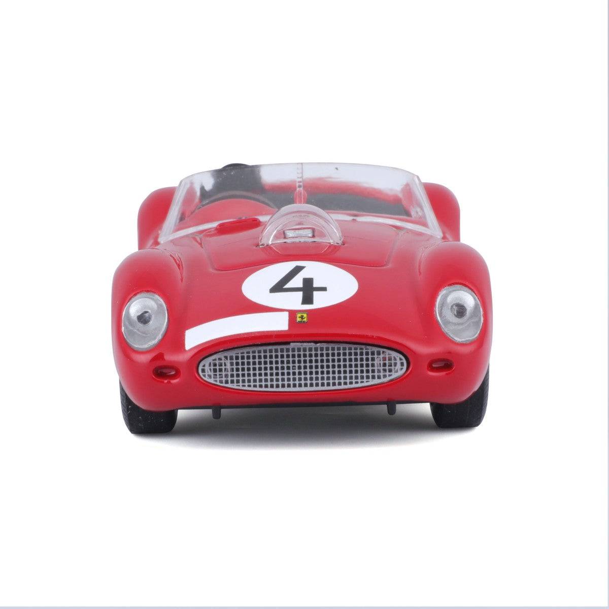 Front view of Bburago 1:43 Ferrari 250 Testa Rossa 1959 model car, displaying its distinctive grille, headlights, and racing number.