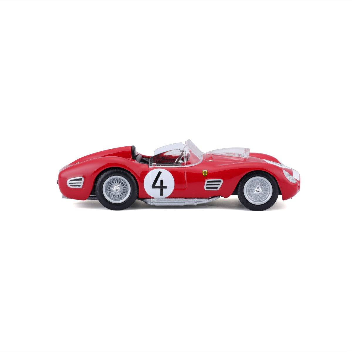 Side profile of Bburago 1:43 Ferrari 250 Testa Rossa 1959 model car, emphasizing its classic Ferrari design and racing heritage.