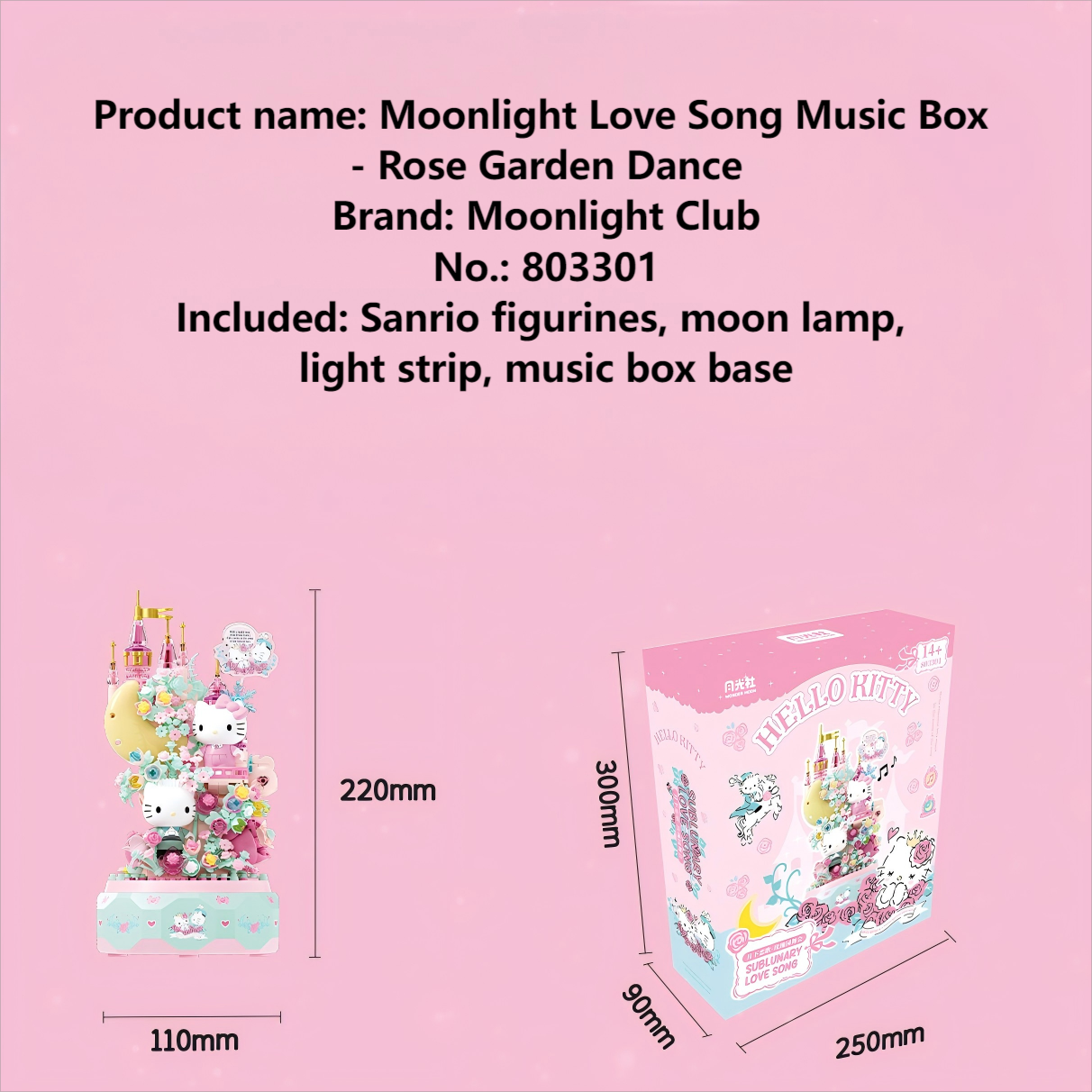 Moonlight 803301 Hello Kitty Love Song Music Box Building Set