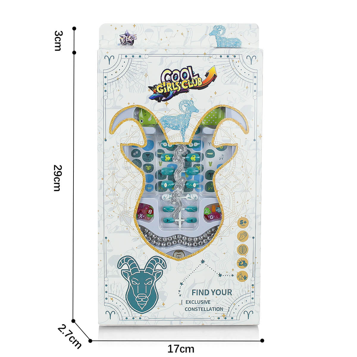 12 Zodiac Signs Kids Nail Art Set HW23158395 by HugmieToys. Fun and safe DIY nail art kit for kids featuring zodiac-themed designs with easy application.