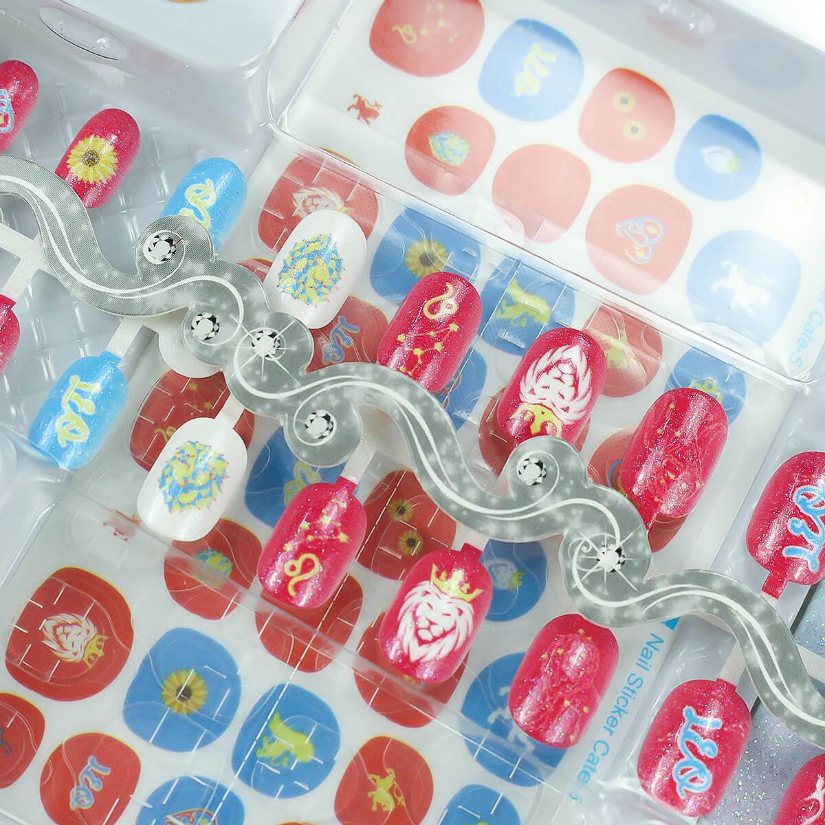 12 Zodiac Signs Kids Nail Art Set HW23158395 by HugmieToys. Features vibrant, non-toxic nail stickers with astrological designs for creative fun.
