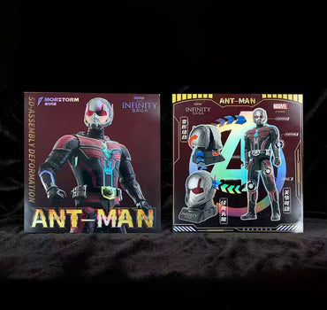 Marvel Transformer Toy Action Figure Ant-Man packaging showing transformation steps and character artwork from the Infinity Saga series.