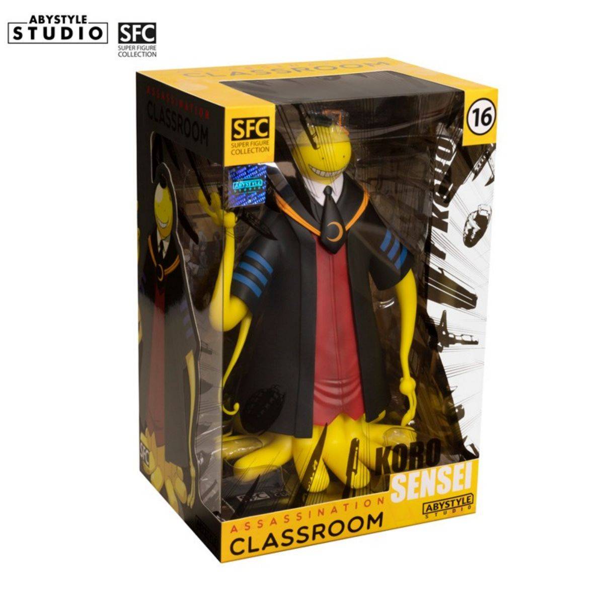 ABYstyle Studio Assassination Classroom Koro Sensei figure in its original packaging, featuring a clear display window and official branding.