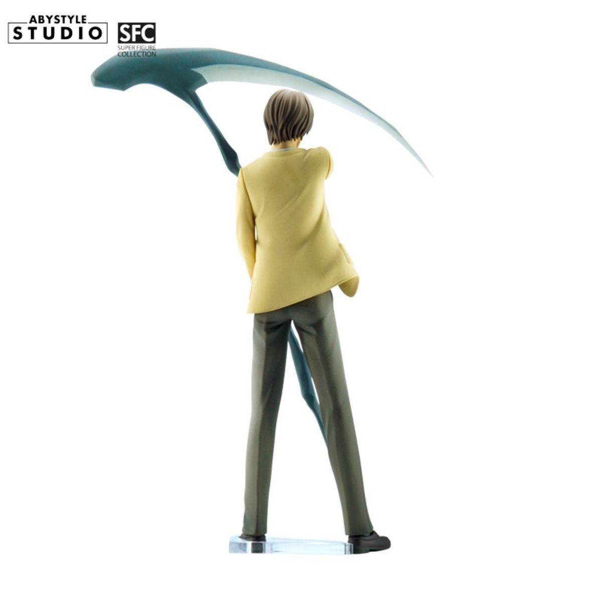 Back view of ABYstyle Studio Death Note Light SFC Figure, displaying the sculpted details and dynamic stance, a great addition to any collection.