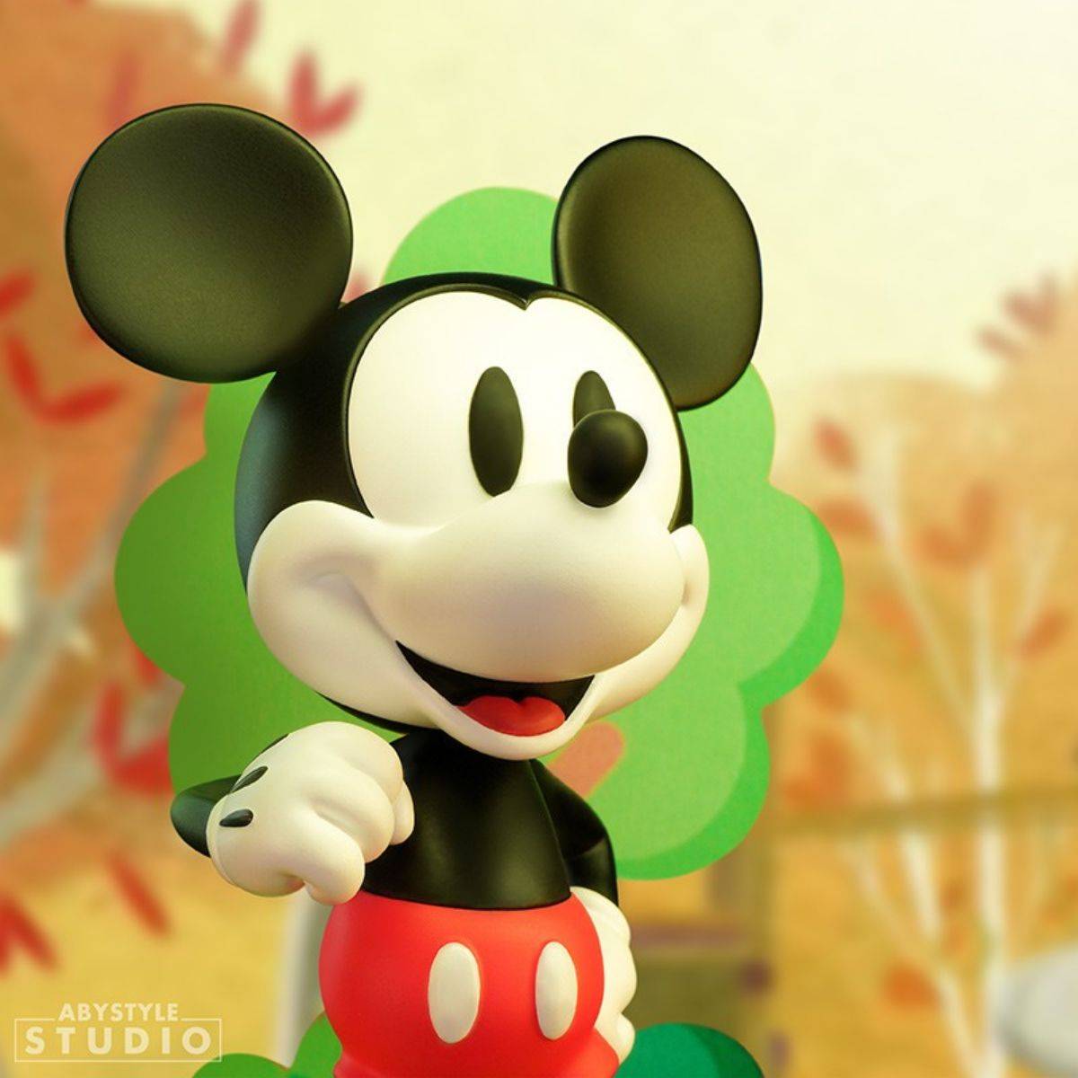Close-up of ABYstyle Studio Mickey Mouse figure, highlighting detailed craftsmanship and vibrant colors of the classic Disney character.