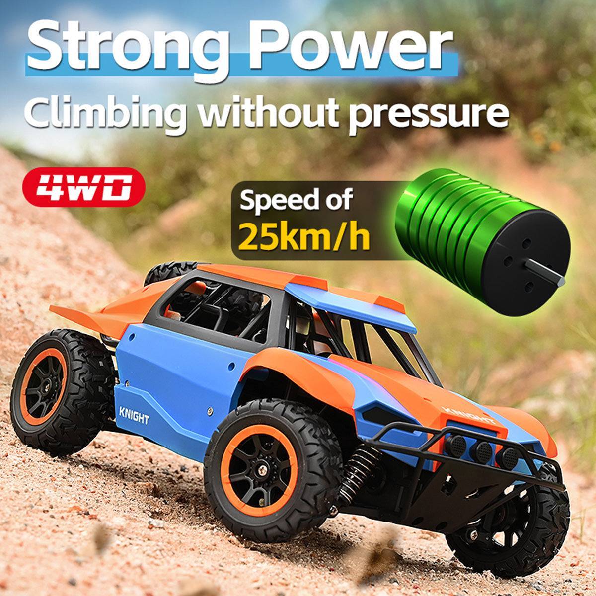 Strong power DK1803 4WD Off Road Remote Control Car with 25KM/H speed, designed for climbing and off-road adventures with ease.