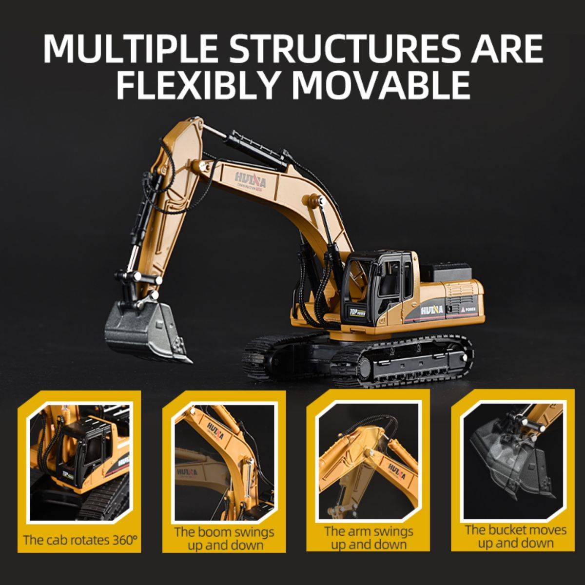 Huina 1611 Alloy Excavator and Dumper Truck Set-HugmieToys