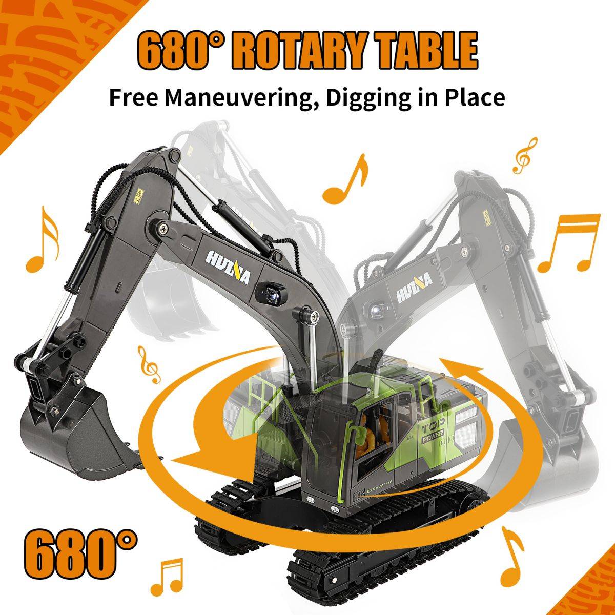 Huina 1661 Remote Control Excavator-HugmieToys