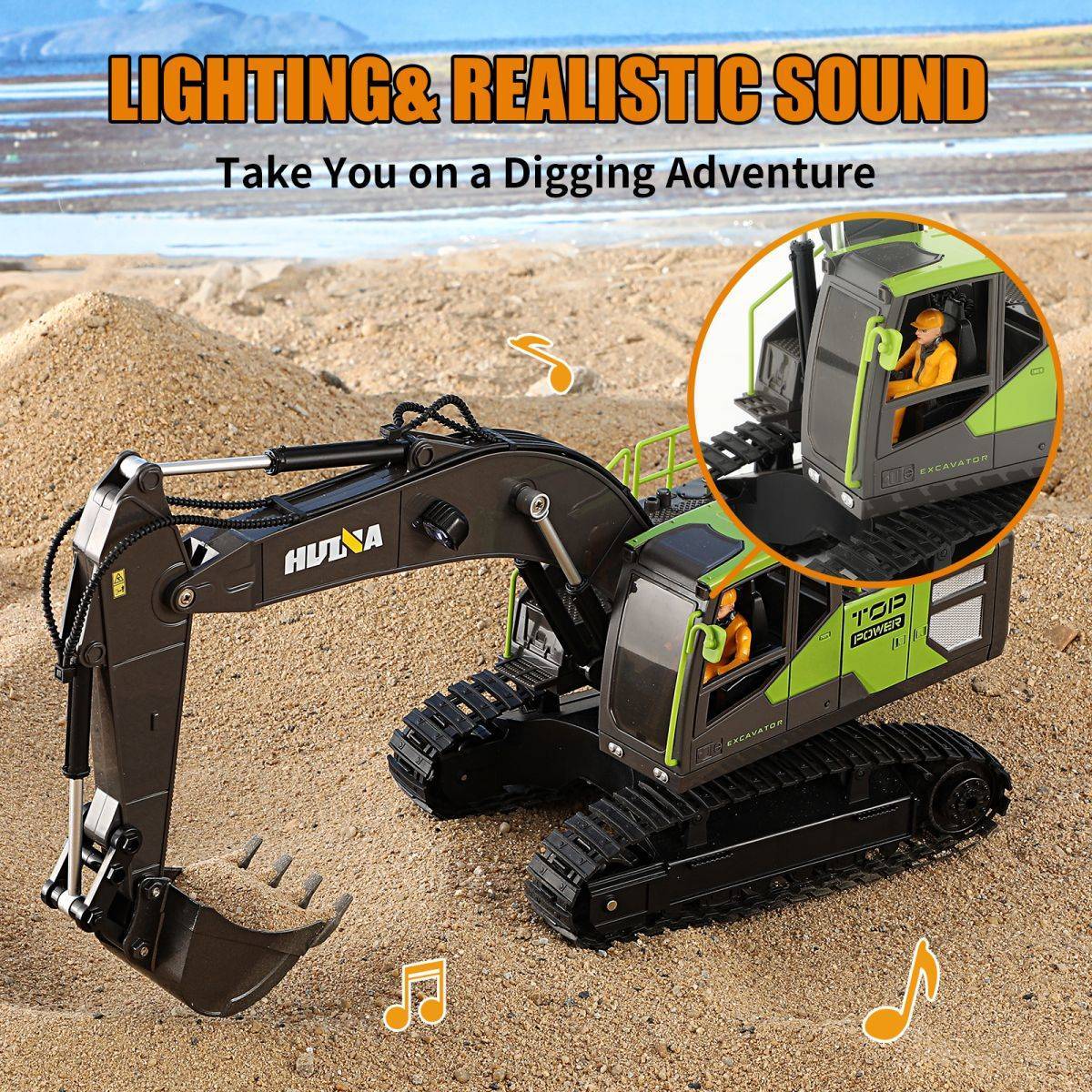 Huina 1661 Remote Control Excavator-HugmieToys