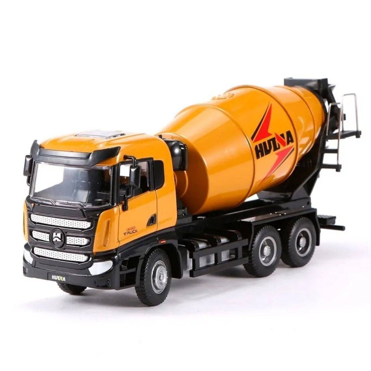 Huina 1719 1:50 Alloy Mixer Truck Static Model with realistic detailing and durable alloy construction. Perfect for collectors and toy enthusiasts.