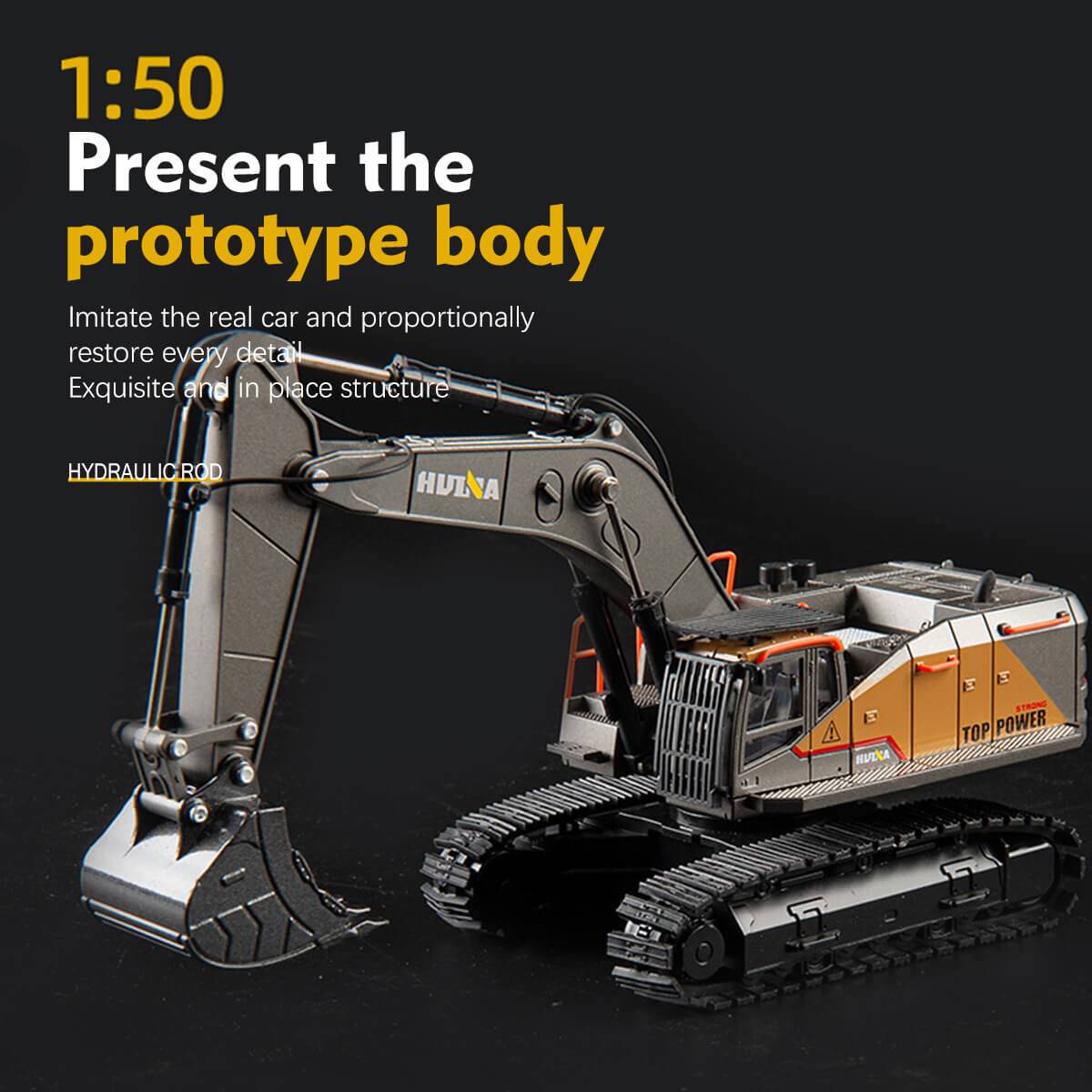 Huina 1721 1:50 Alloy Excavator Diecast Model-HugmieToys
