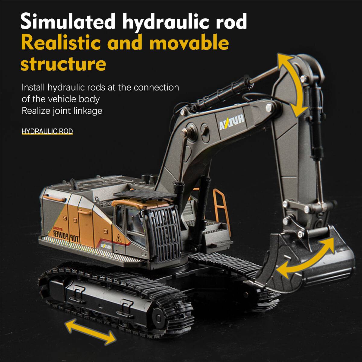 Huina 1721 1:50 Alloy Excavator Diecast Model-HugmieToys
