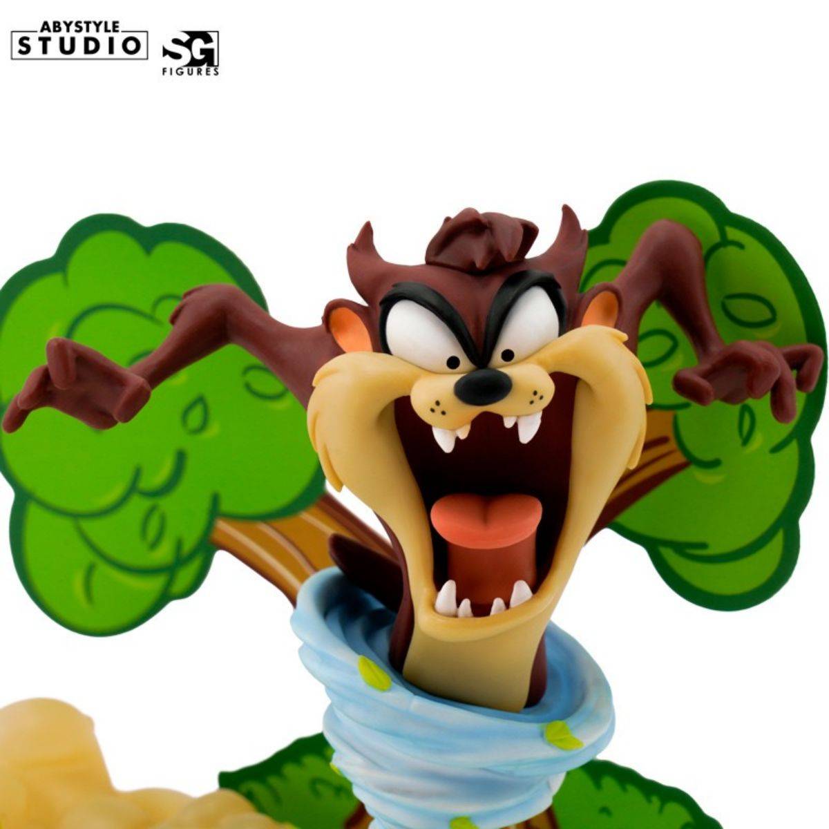 Close-up of the ABYstyle Studio Looney Tunes Taz Figure, showcasing Taz’s wild expression and tornado effect. A great addition to any collection.