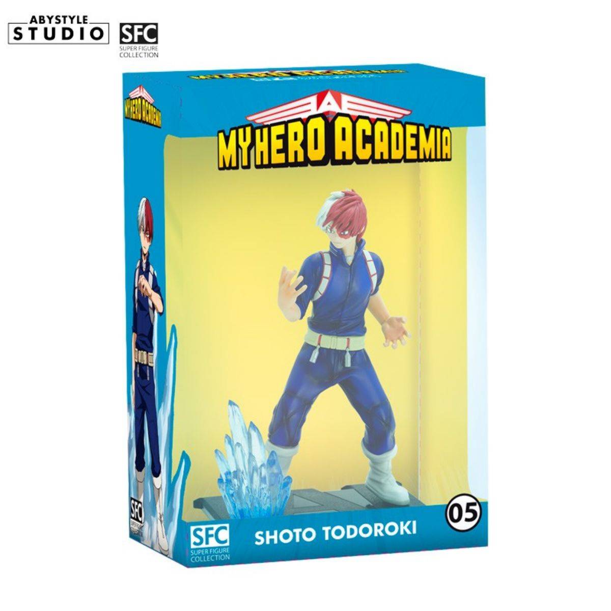 Packaged ABYstyle Studio My Hero Academia Shoto Todoroki SFC Figure in collector-friendly display box.