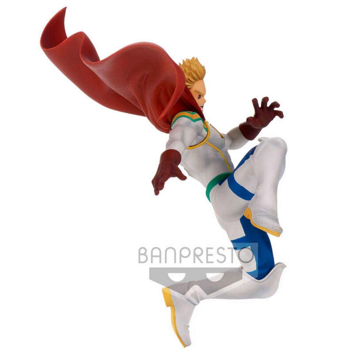 Rear angle of My Hero Academia The Amazing Heroes Lemillion 13cm action figure, highlighting cape movement and battle-ready stance.