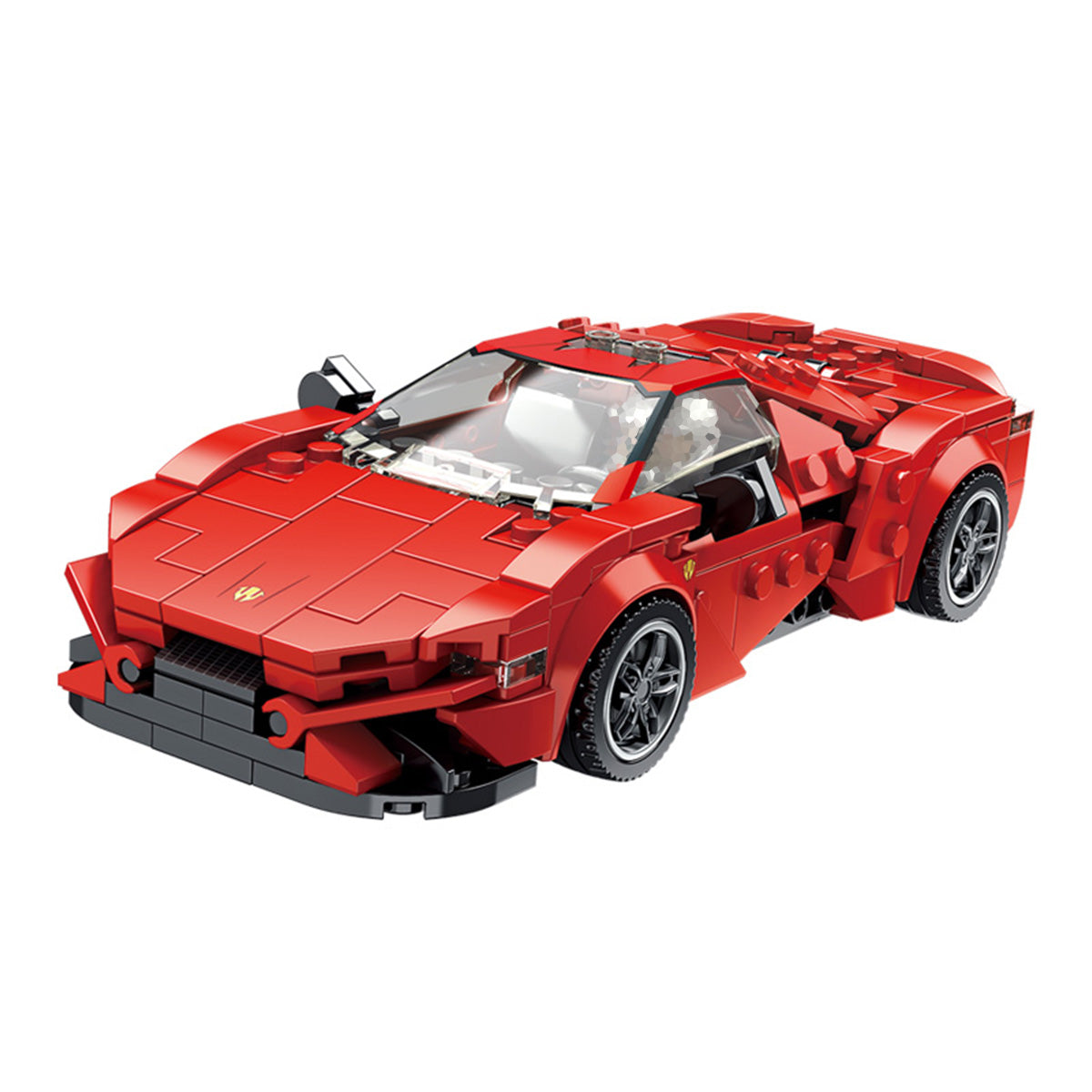 Panlos Brick Red Sports Racing Car Building Blocks with sleek aerodynamic design. A great addition to any building toy collection.