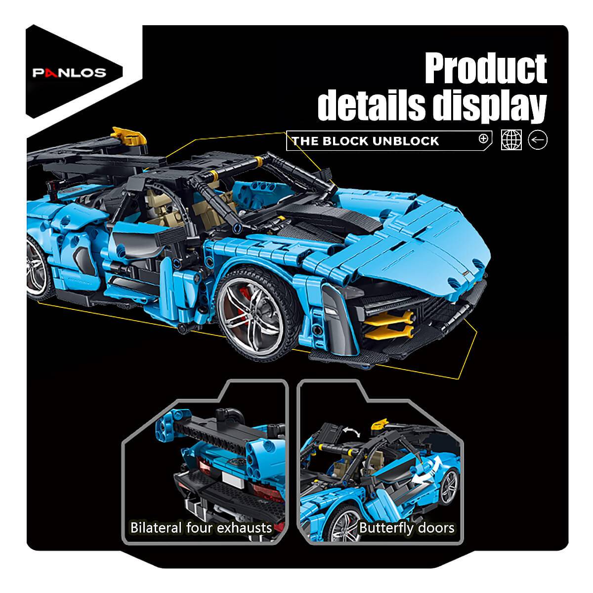 Panlos Brick 673002 Mechanical 1:14 Sena Sports Car 1610Pcs-HugmieToys