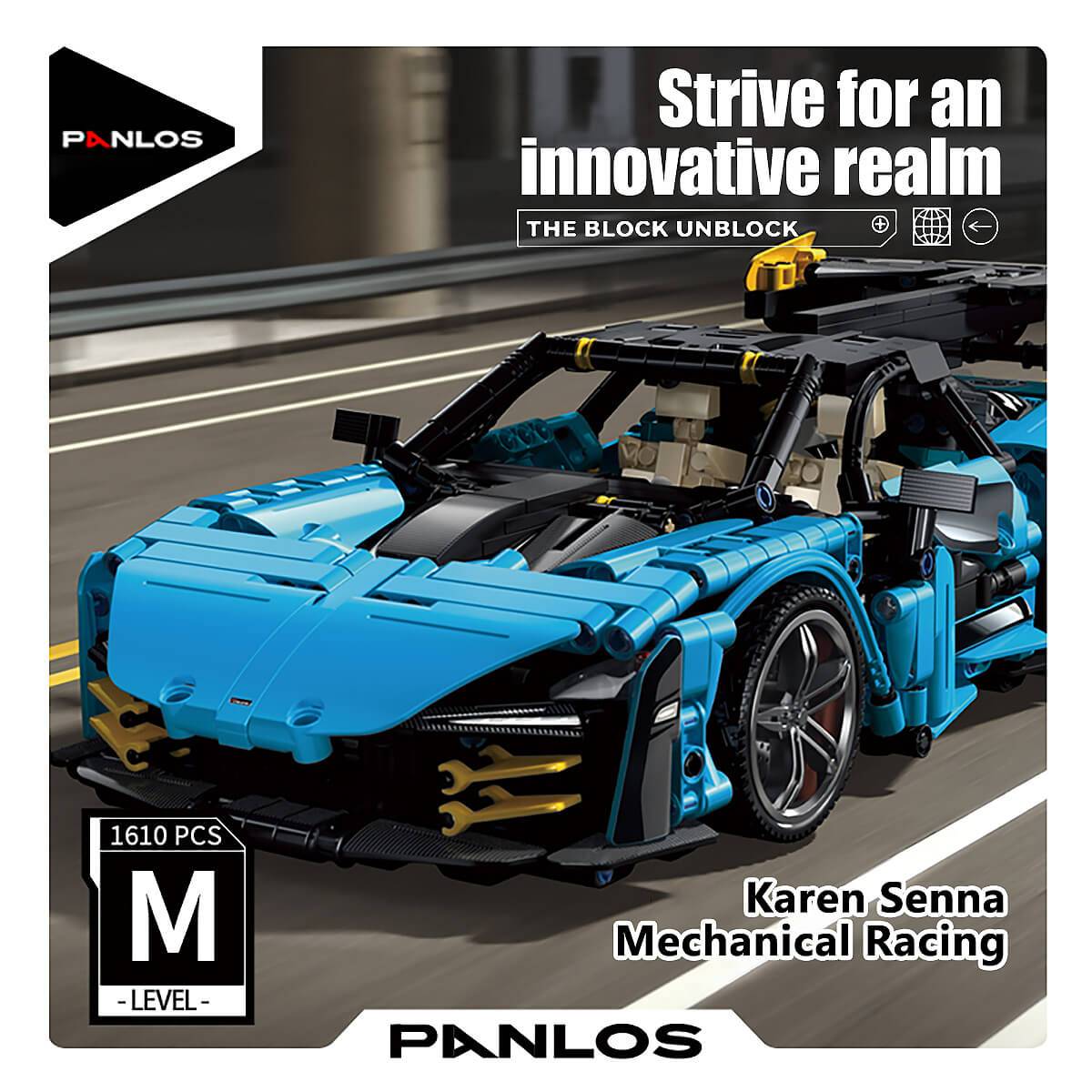 Panlos Brick 673002 Mechanical 1:14 Sena Sports Car 1610Pcs-HugmieToys