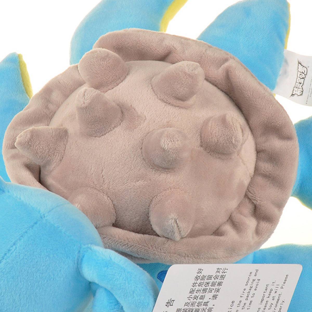 Detailed view of the plush shell on the Pokemon Lapras Plush Toy 25cm, featuring soft spikes and durable stitching. Great for Pokemon enthusiasts.