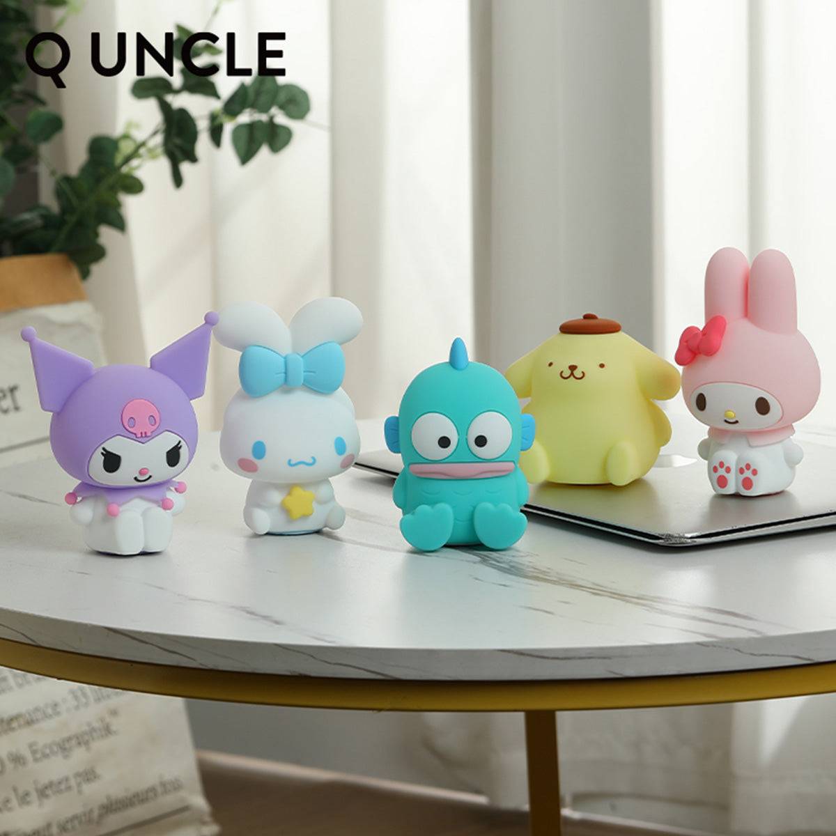 Sanrio Cute Anime Night Lights set with various characters on a table. A fun and decorative lighting option for any space.