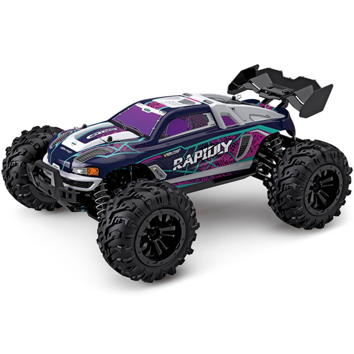 Stylish and durable WBRC-I01 high-speed remote control car with a sleek purple and black design, built for off-road adventures.