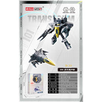 WESIPI Alloy Transform Robotic Action Figure W100-6 in grey and yellow, transforms from robot to fighter jet. High-detail dual form figure.