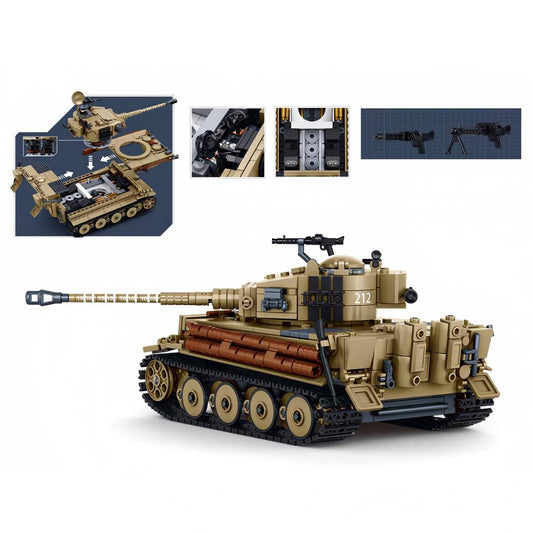 SLUBAN M38-B1533 Model Bricks 1/35 Tiger Tank 941Pcs