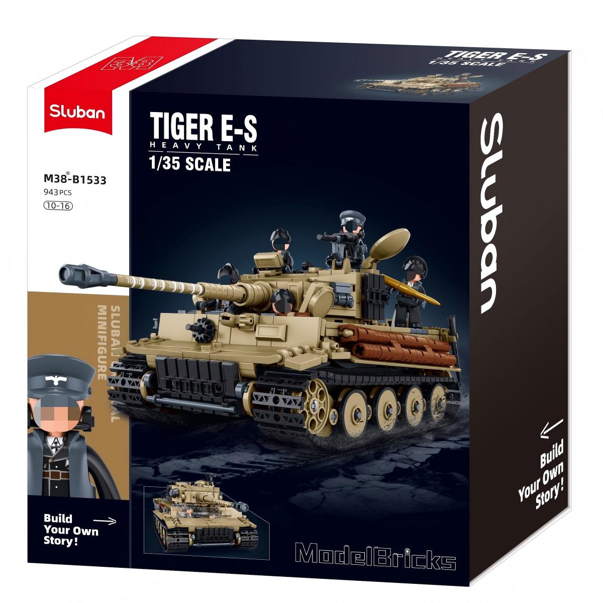 SLUBAN M38-B1533 Model Bricks 1/35 Tiger Tank 941Pcs