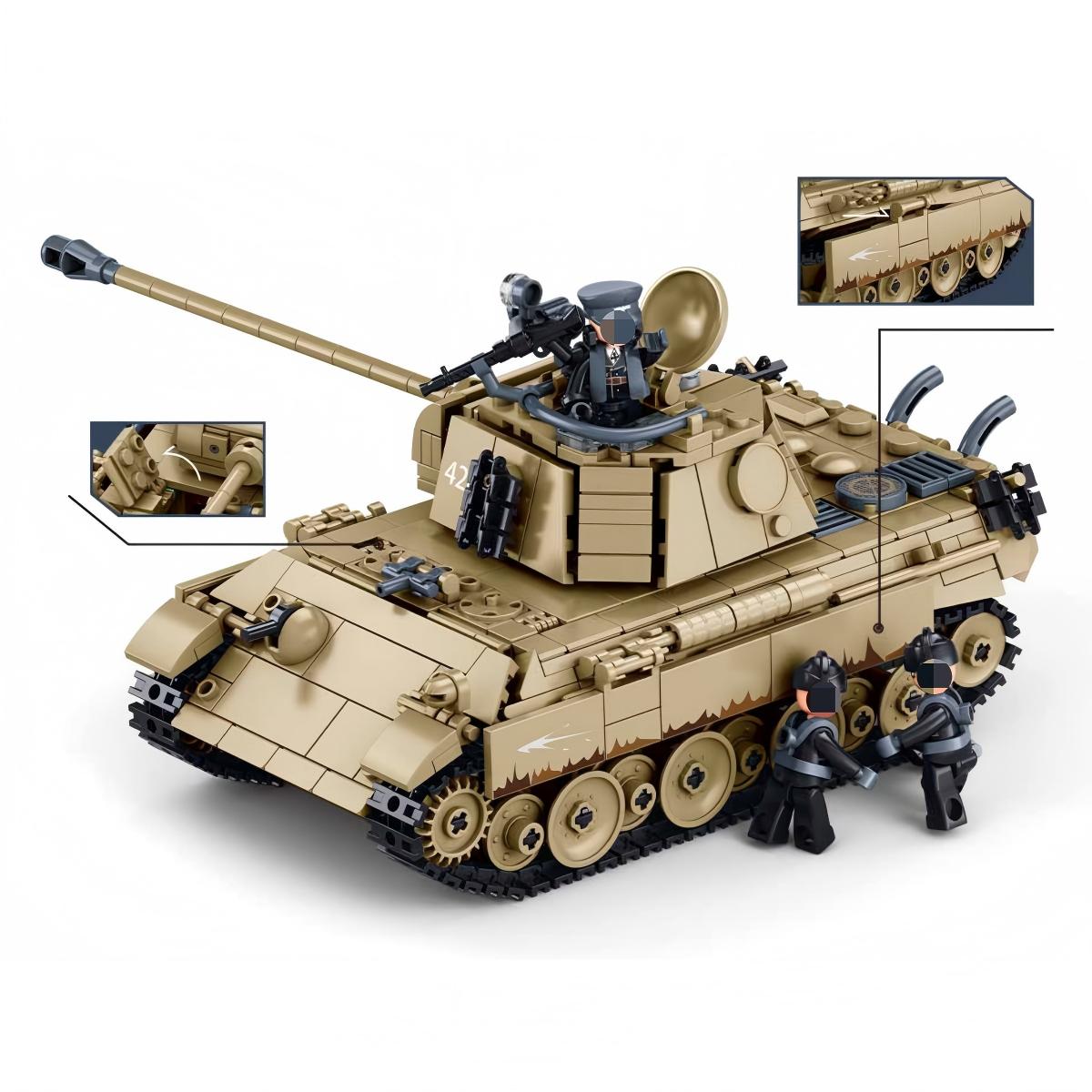 SLUBAN M38-B1535 Model Bricks 1/35 Panther G Tank 873Pcs