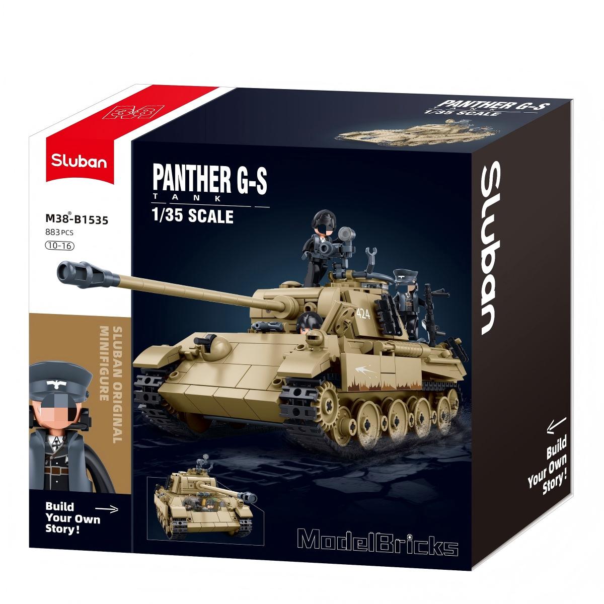 SLUBAN M38-B1535 Model Bricks 1/35 Panther G Tank 873Pcs