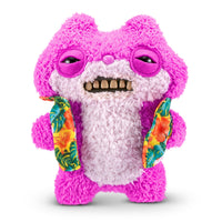 FUGGLER Soft Plush Toy in pink with tropical shirt and toothy grin. A beach-themed plush for quirky toy collections.
