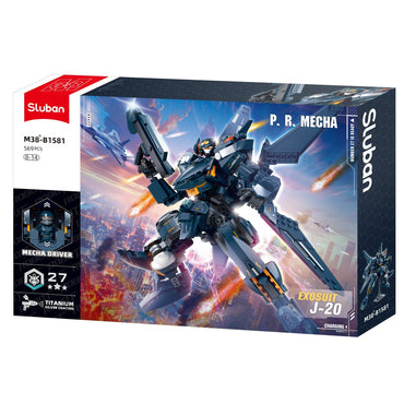 SLUBAN M38-B1581 P.R. Mecha Exosuit-J20 Building Set 569Pcs