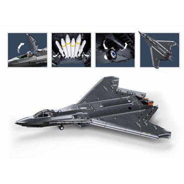 SLUBAN M38-B1587 Model Bricks J50S Fighter Jet 879Pcs