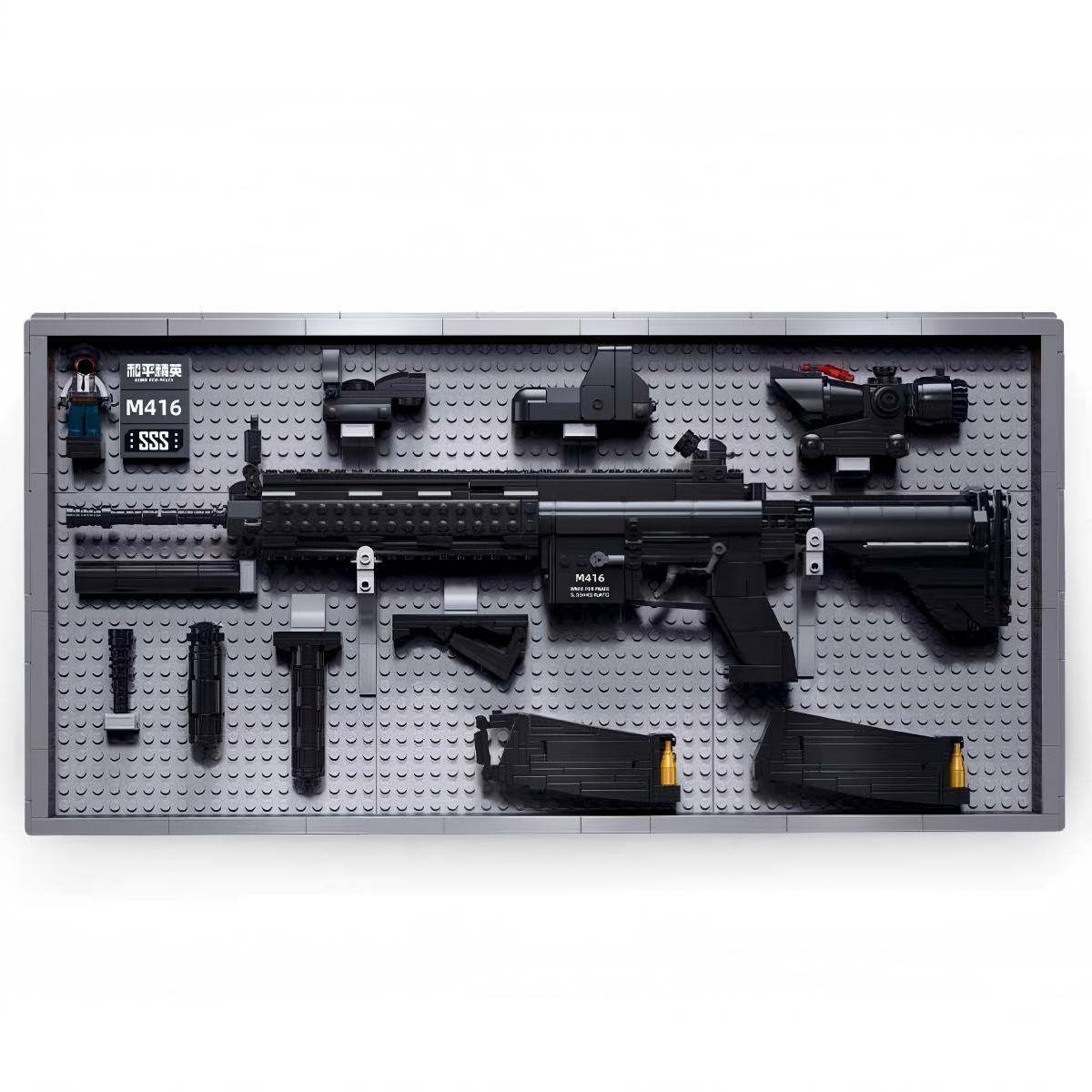 SLUBAN M38-B1589 GUN-M416 1/2 Building Block Set 1086Pcs