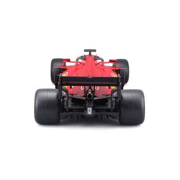 Rear view of the Bburago 1:18 Ferrari F1 Car Model 2021 SF21, highlighting the exhaust system and rear wing details.