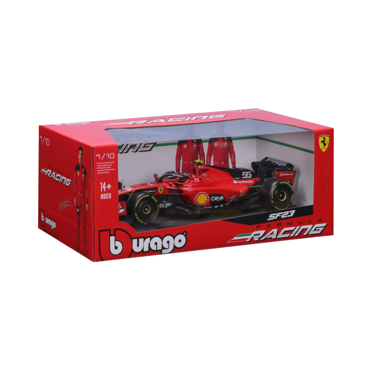 Bburago 1:18 F1 Car Model 2023 Ferrari SF-23 #55 Carlos Sainz - HugmieToys