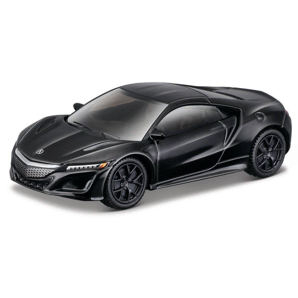 Bburago 1:64 Acura NSX diecast model car in black with sleek design and intricate detailing, perfect for collectors and car lovers.