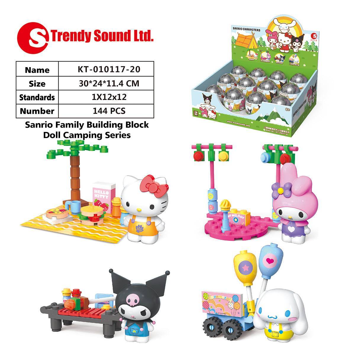 4Pcs Sanrio Camping Series Capsule Toys Building Blocks KT-010117-20