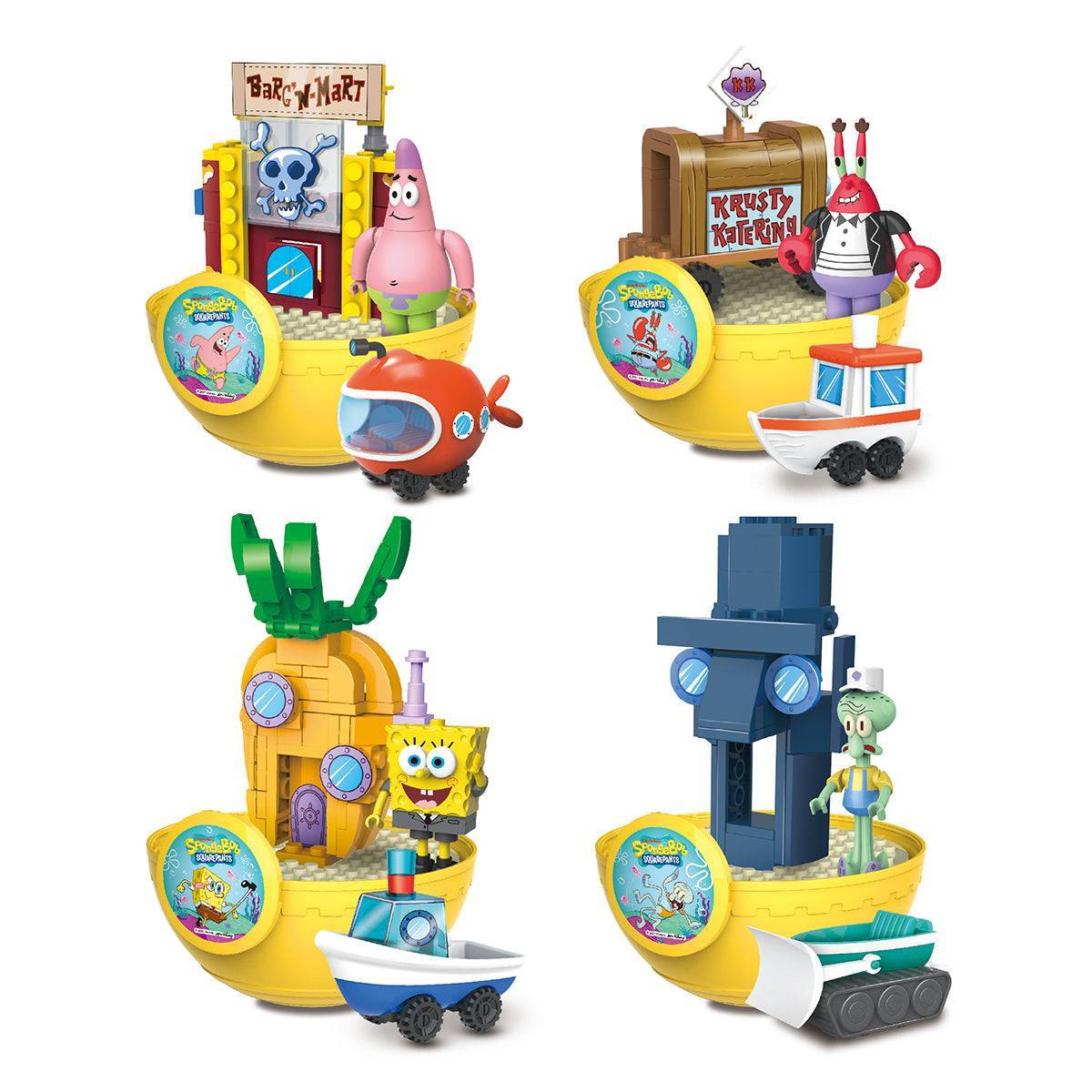 4Pcs SpongeBob SquarePants Driving Series Building Blocks Blind Box SP-030161-4