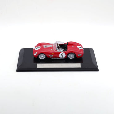 Bburago 1:43 Ferrari 250 Testa Rossa 1959 model car displayed on a black base with a nameplate, ideal for collectors and Ferrari enthusiasts.