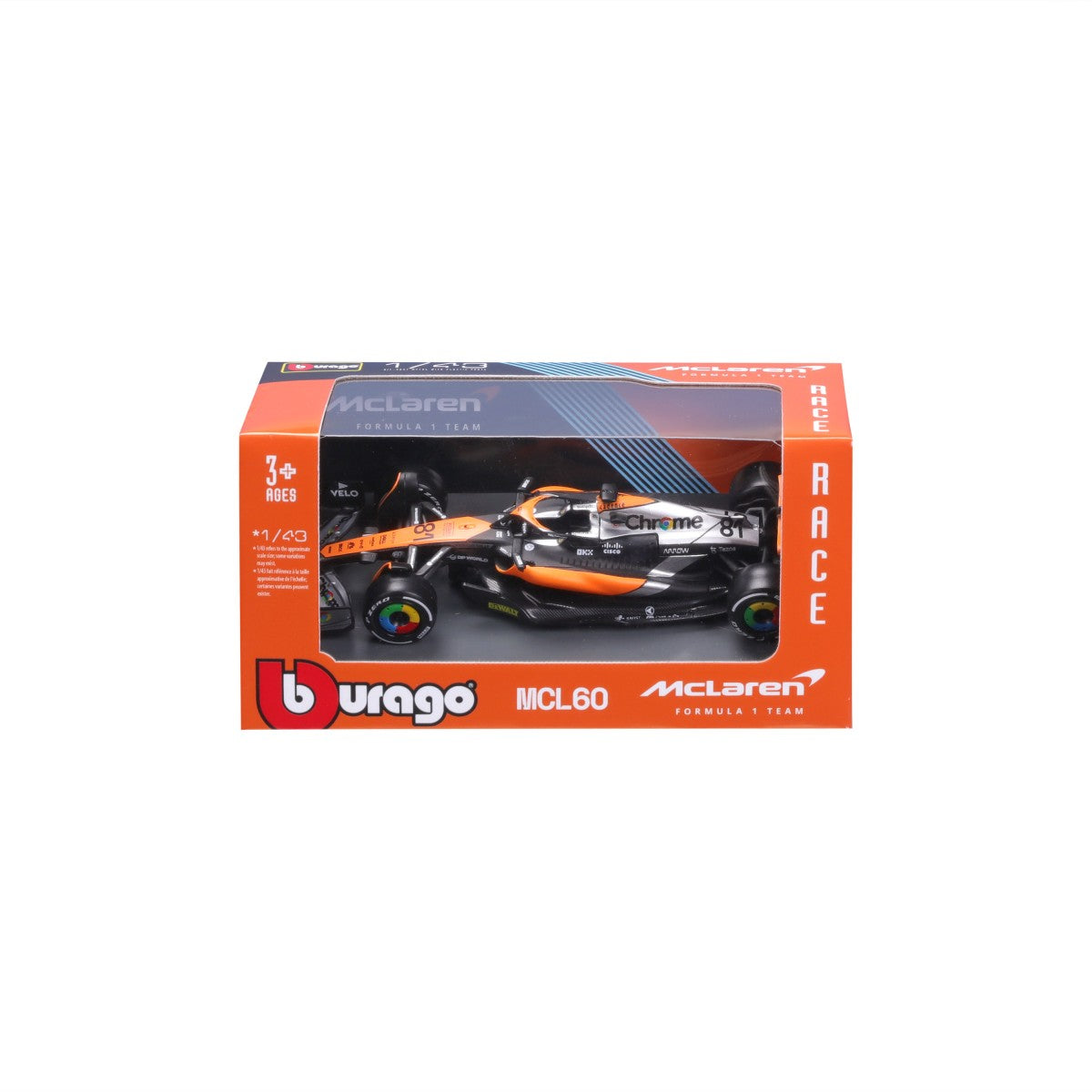 Bburago 1:43 F1 Car Model 2023 McLaren MCL60 #81 Oscar Piastri