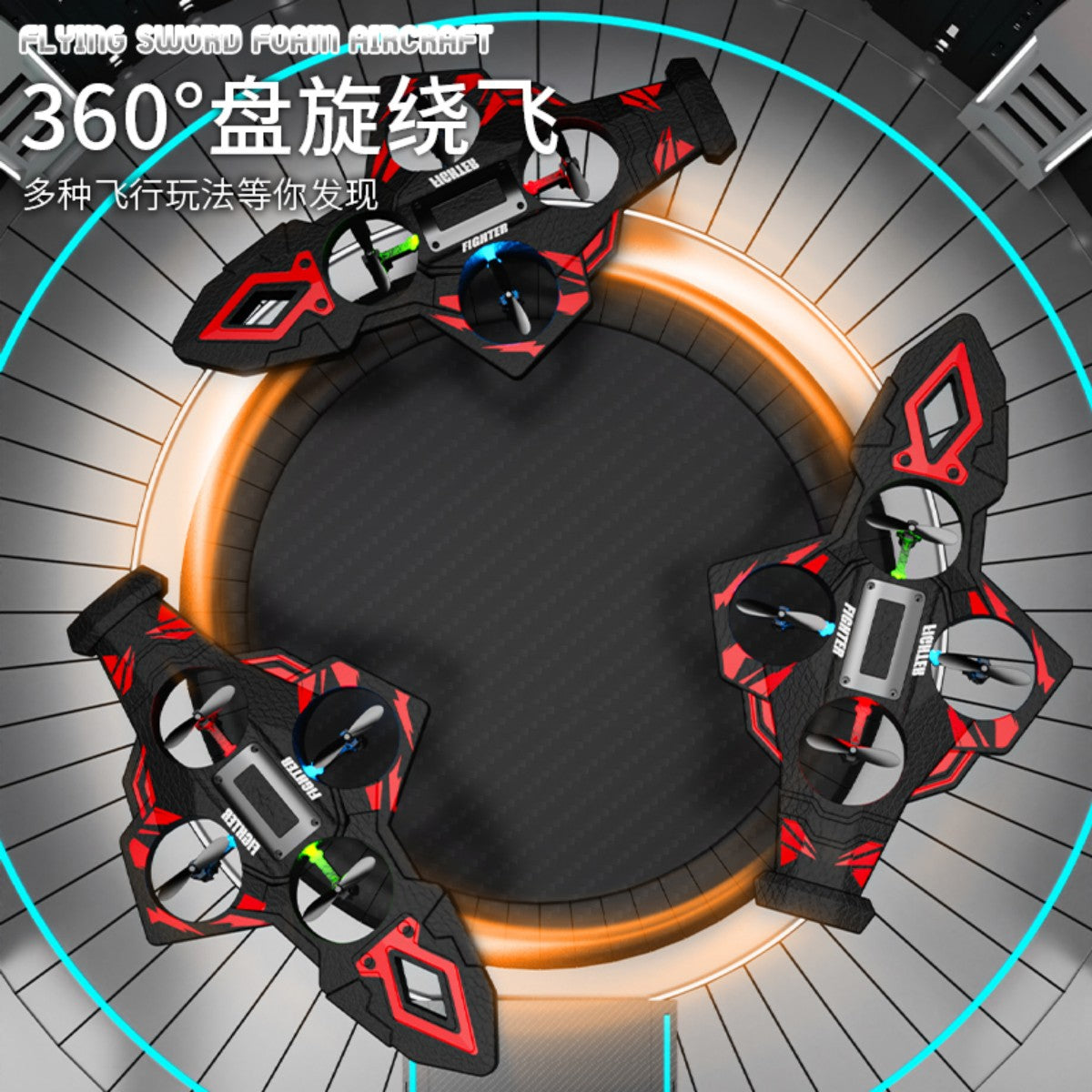 RC Fighter Plane Foam Drones with LED Light