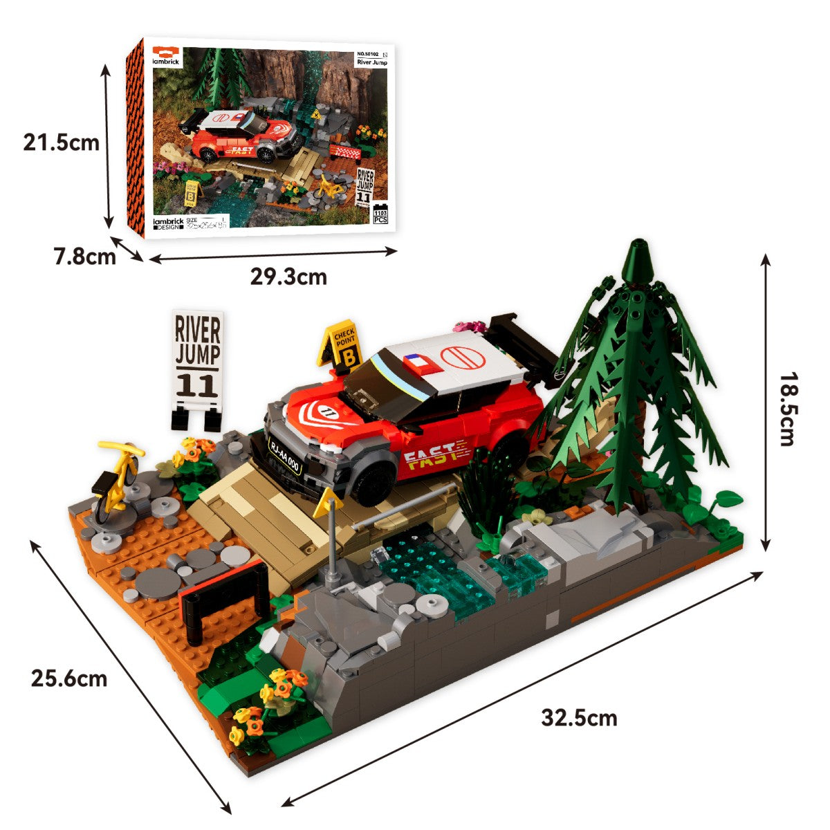 IAMBRICK 50102 River Jump Car Building Set