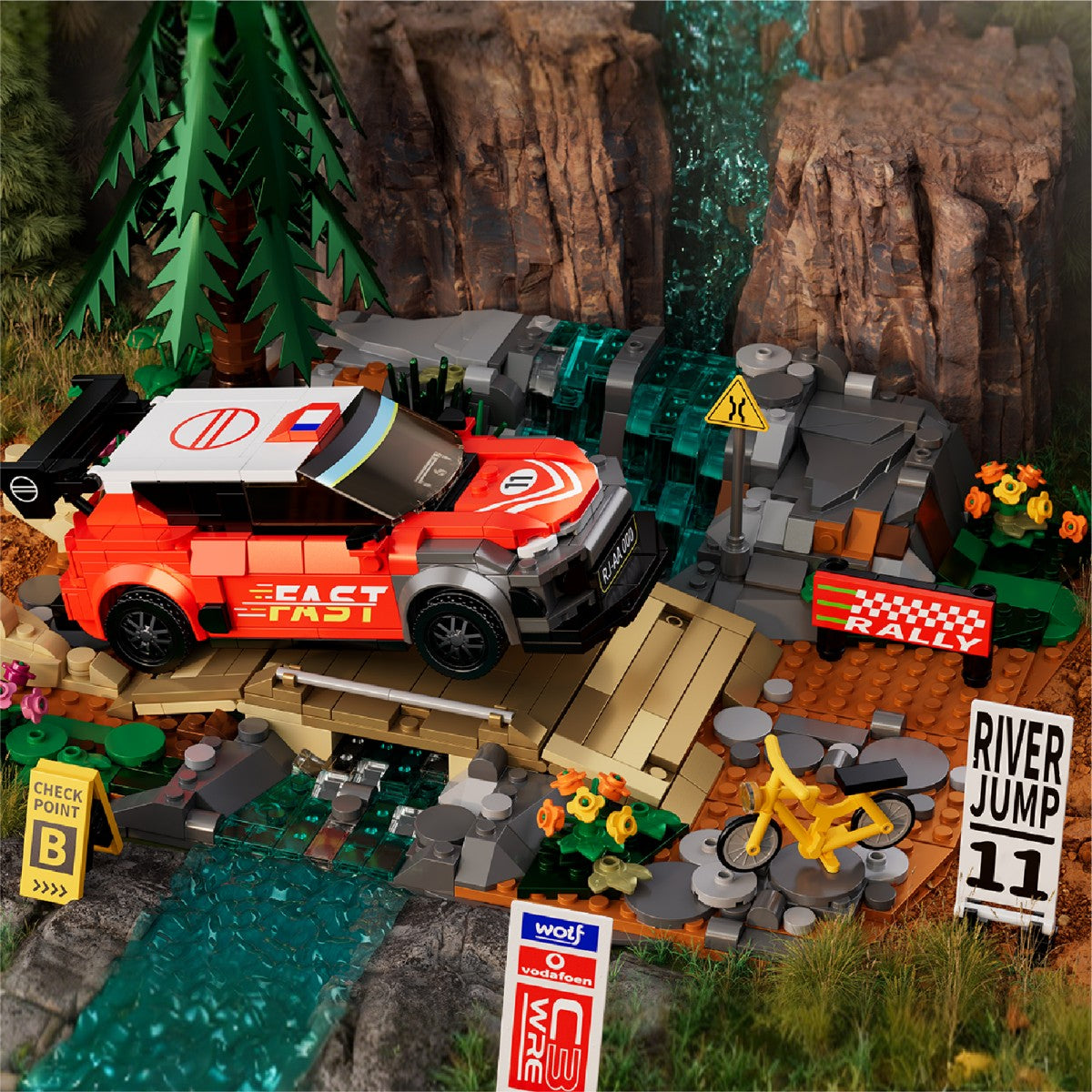 IAMBRICK 50102 River Jump Car Building Set