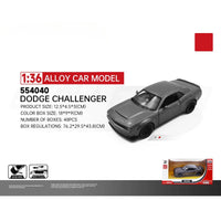 RMZ CiTY 1:36 Classic Alloy Diecast Dodge Challenger model car in metallic grey. Features realistic details, pullback action, and durable alloy construction.